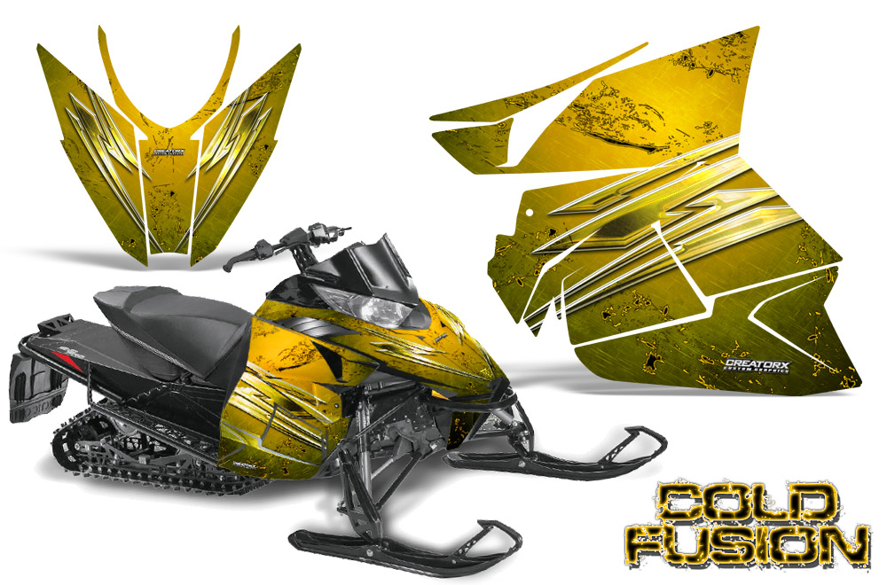 Arctic Cat Pro Climb Cross 2012 Graphics Kit Cold Fusion Yellow